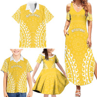 Custom Cook Islands Aitutaki Family Matching Summer Maxi Dress and Hawaiian Shirt Polynesian Tribal Tattoo LT05 - Polynesian Pride
