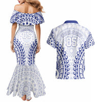 Custom Cook Islands Palmerston Couples Matching Mermaid Dress and Hawaiian Shirt Polynesian Tribal Tattoo