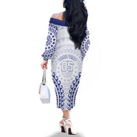 Custom Cook Islands Palmerston Family Matching Off The Shoulder Long Sleeve Dress and Hawaiian Shirt Polynesian Tribal Tattoo LT05 - Polynesian Pride