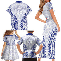 Custom Cook Islands Palmerston Family Matching Short Sleeve Bodycon Dress and Hawaiian Shirt Polynesian Tribal Tattoo