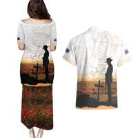Australia And New Zealand ANZAC Day Couples Matching Puletasi and Hawaiian Shirt Battle Of Beersheba LT05 - Polynesian Pride