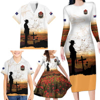Australia And New Zealand ANZAC Day Family Matching Long Sleeve Bodycon Dress and Hawaiian Shirt Battle Of Beersheba LT05 - Polynesian Pride