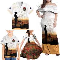 Australia And New Zealand ANZAC Day Family Matching Off Shoulder Maxi Dress and Hawaiian Shirt Battle Of Beersheba