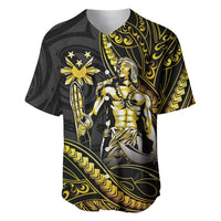 Filipinos Lapu Lapu Hero Baseball Jersey Gold Polynesian Tribal Tattoo