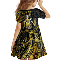 Filipinos Lapu Lapu Hero Family Matching Tank Maxi Dress and Hawaiian Shirt Gold Polynesian Tribal Tattoo LT05 - Polynesian Pride