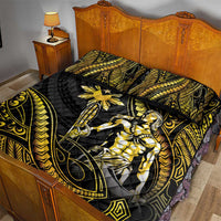 Filipinos Lapu Lapu Hero Quilt Bed Set Gold Polynesian Tribal Tattoo