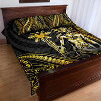 Filipinos Lapu Lapu Hero Quilt Bed Set Gold Polynesian Tribal Tattoo