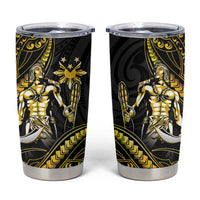 Filipinos Lapu Lapu Hero Tumbler Cup Gold Polynesian Tribal Tattoo