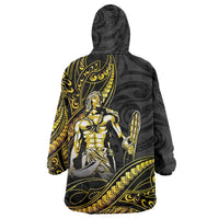 Filipinos Lapu Lapu Hero Wearable Blanket Hoodie Gold Polynesian Tribal Tattoo