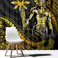 Filipinos Lapu Lapu Hero Window Curtain Gold Polynesian Tribal Tattoo