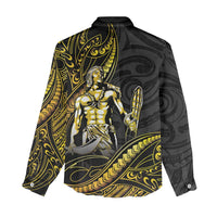 Filipinos Lapu Lapu Hero Women Casual Shirt Gold Polynesian Tribal Tattoo LT05 - Polynesian Pride