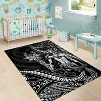 Filipinos Lapu Lapu Hero Area Rug Black Polynesian Tribal Tattoo