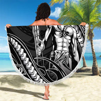 Filipinos Lapu Lapu Hero Beach Blanket Black Polynesian Tribal Tattoo
