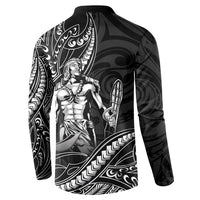 Filipinos Lapu Lapu Hero Button Sweatshirt Black Polynesian Tribal Tattoo