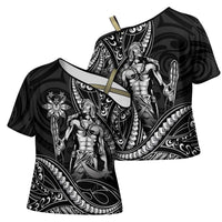 Filipinos Lapu Lapu Hero Cross Shoulder Shirt Black Polynesian Tribal Tattoo