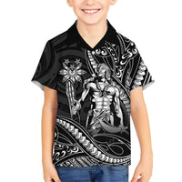 Filipinos Lapu Lapu Hero Family Matching Short Sleeve Bodycon Dress and Hawaiian Shirt Black Polynesian Tribal Tattoo LT05 Son's Shirt Black - Polynesian Pride