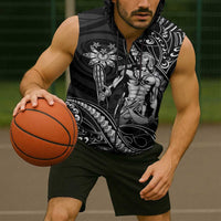Filipinos Lapu Lapu Hero Sleeveless Zip Hoodie Black Polynesian Tribal Tattoo