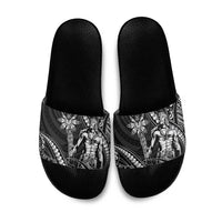 Filipinos Lapu Lapu Hero Slide Sandals Black Polynesian Tribal Tattoo
