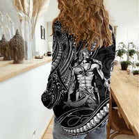Filipinos Lapu Lapu Hero Women Casual Shirt Black Polynesian Tribal Tattoo