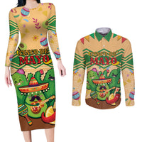 Personalised Hawaii Cinco De Mayo Couples Matching Long Sleeve Bodycon Dress and Long Sleeve Button Shirt Funny Style