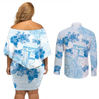 Happy Fiji Girmit Day Couples Matching Off Shoulder Short Dress and Long Sleeve Button Shirt Fijian Tapa With Mandala Pattern LT05 - Polynesian Pride