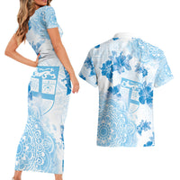 Happy Fiji Girmit Day Couples Matching Short Sleeve Bodycon Dress and Hawaiian Shirt Fijian Tapa With Mandala Pattern LT05 - Polynesian Pride