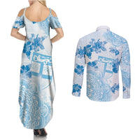 Happy Fiji Girmit Day Couples Matching Summer Maxi Dress and Long Sleeve Button Shirt Fijian Tapa With Mandala Pattern LT05 - Polynesian Pride