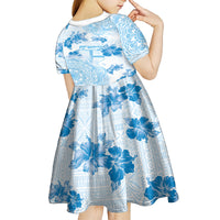 Happy Fiji Girmit Day Kid Short Sleeve Dress Fijian Tapa With Mandala Pattern