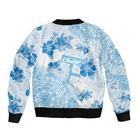 Happy Fiji Girmit Day Sleeve Zip Bomber Jacket Fijian Tapa With Mandala Pattern LT05 - Polynesian Pride