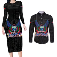 Samoa 64th Independence Anniversary Couples Matching Long Sleeve Bodycon Dress and Long Sleeve Button Shirt