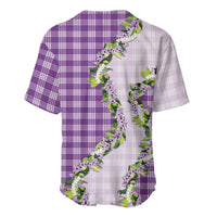 Violet Hawaii Palaka Baseball Jersey Maile Pikake Honohono Orchid Lei