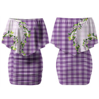 Violet Hawaii Palaka Family Matching Off Shoulder Short Dress and Hawaiian Shirt Maile Pikake Honohono Orchid Lei LT05 Mom's Dress Violet - Polynesian Pride