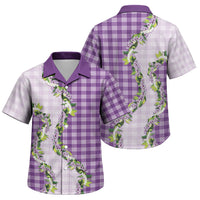 Violet Hawaii Palaka Family Matching Off Shoulder Short Dress and Hawaiian Shirt Maile Pikake Honohono Orchid Lei LT05 Son's Shirt Violet - Polynesian Pride
