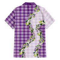 Violet Hawaii Palaka Family Matching Summer Maxi Dress and Hawaiian Shirt Maile Pikake Honohono Orchid Lei LT05 Dad's Shirt - Long Sleeve Violet - Polynesian Pride