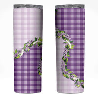 Violet Hawaii Palaka Skinny Tumbler Maile Pikake Honohono Orchid Lei