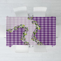 Violet Hawaii Palaka Tablecloth Maile Pikake Honohono Orchid Lei