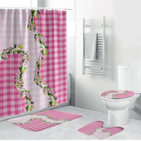 Pink Hawaii Palaka Bathroom Set Maile Pikake Honohono Orchid Lei LT05 Bathroom Set (4 pcs) Pink - Polynesian Pride