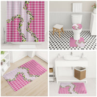 Pink Hawaii Palaka Bathroom Set Maile Pikake Honohono Orchid Lei LT05 - Polynesian Pride