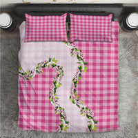 Pink Hawaii Palaka Bedding Set Maile Pikake Honohono Orchid Lei