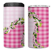 Pink Hawaii Palaka 4 in 1 Can Cooler Tumbler Maile Pikake Honohono Orchid Lei