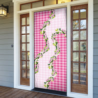 Pink Hawaii Palaka Door Cover Maile Pikake Honohono Orchid Lei