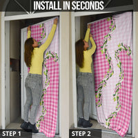 Pink Hawaii Palaka Door Cover Maile Pikake Honohono Orchid Lei