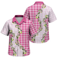Pink Hawaii Palaka Family Matching Off Shoulder Maxi Dress and Hawaiian Shirt Maile Pikake Honohono Orchid Lei LT05 Son's Shirt Pink - Polynesian Pride
