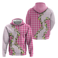 Pink Hawaii Palaka Hoodie Maile Pikake Honohono Orchid Lei