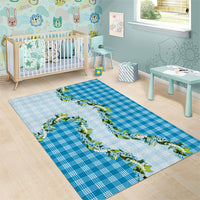 Blue Hawaii Palaka Area Rug Maile Pikake Honohono Orchid Lei LT05 - Polynesian Pride