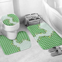 Green Hawaii Palaka Bathroom Set Maile Pikake Honohono Orchid Lei