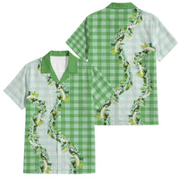 Green Hawaii Palaka Family Matching Summer Maxi Dress and Hawaiian Shirt Maile Pikake Honohono Orchid Lei LT05 Dad's Shirt - Short Sleeve Green - Polynesian Pride