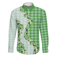 Green Hawaii Palaka Family Matching Tank Maxi Dress and Hawaiian Shirt Maile Pikake Honohono Orchid Lei LT05 Daughter's Dress Green - Polynesian Pride