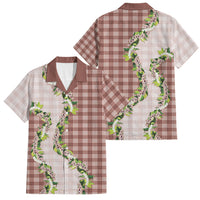 Mocha Hawaii Palaka Family Matching Summer Maxi Dress and Hawaiian Shirt Maile Pikake Honohono Orchid Lei LT05 Dad's Shirt - Short Sleeve Mocha - Polynesian Pride