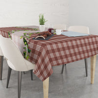 Mocha Hawaii Palaka Tablecloth Maile Pikake Honohono Orchid Lei